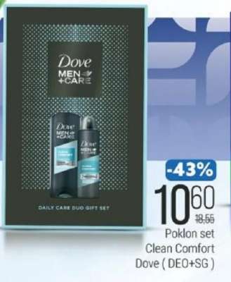 Poklon set Clean Comfort Dove (DEO+SG)