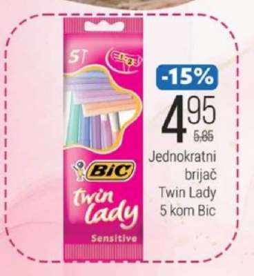 Jednokratni brijač twin lady 5 kom Bic