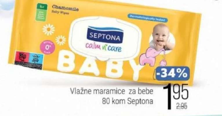 Vlažne maramice za bebe 80 kom Septona