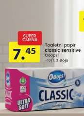 Toaletni papir classic sensitive