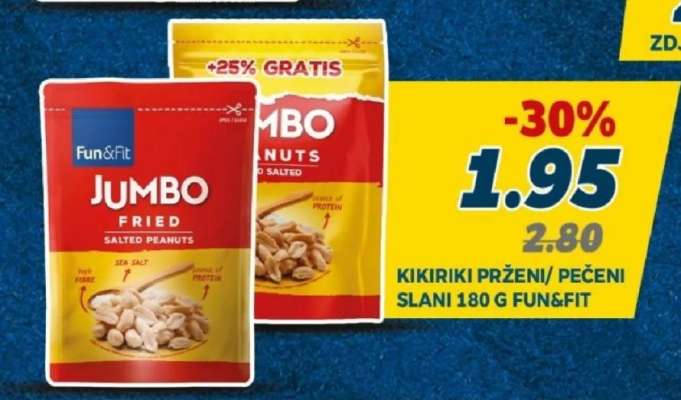 Kikiriki prženi/ pečeni slani 180 g Fun&Fit