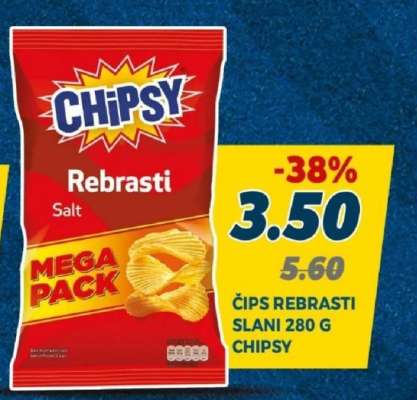 Čips rebrasti