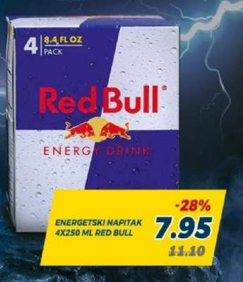 ENERGETSKI NAPITAK 4X250 ML RED BULL