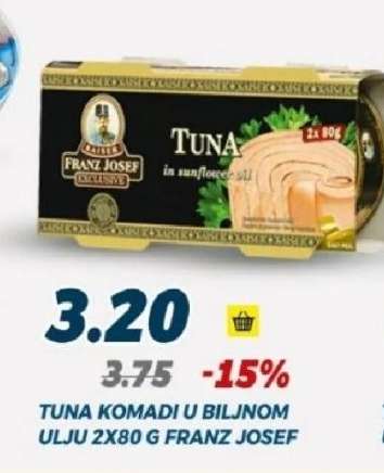 TUNA KOMADI U BILJNOM ULJU 2X80 G FRANZ JOSEF