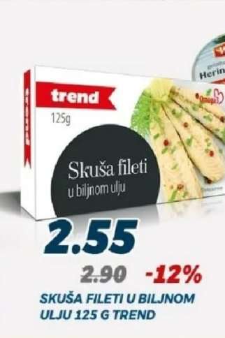 Skuša fileti u biljnom ulju 125 g Trend