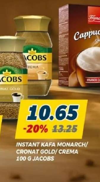 INSTANT KAFA MONARCH/CRONAT GOLD/CREMA 100 G JACOBS