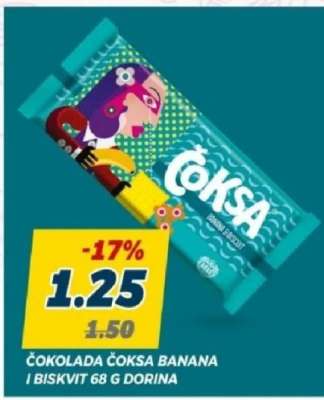 ČOKOLADA ČOKSA BANANA I BISKVIT 68 G DORINA