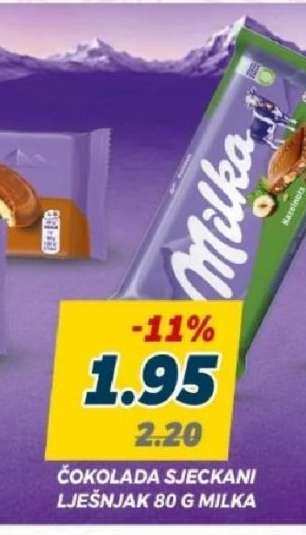 Čokolada sjeckani lješnjak 80 g Milka