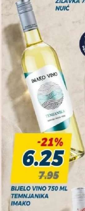 BIJELO VINO 750 ML TEMJANIKA IMAKO