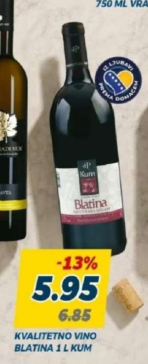 KVALITETNO VINO BLATINA 1 L KUM