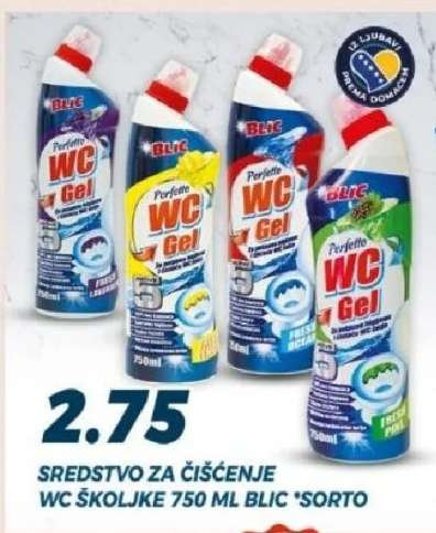 SREDSTVO ZA ČIŠĆENJE WC ŠKOLJKE 750 ML BLIC *SORTO