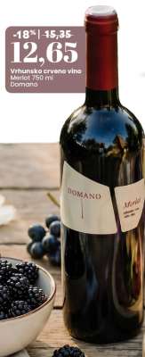 Vrhunsko crveno vino Merlot 750 ml Domano