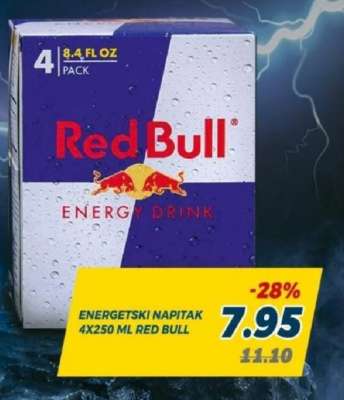 ENERGETSKI NAPITAK 4X250 ML RED BULL
