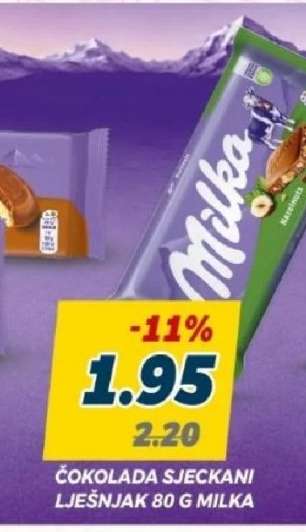 Čokolada sjeckani lješnjak 80 g Milka