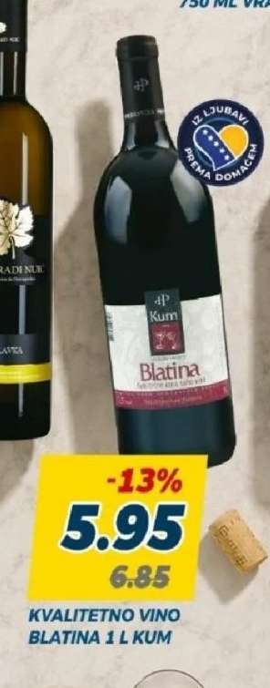 KVALITETNO VINO BLATINA 1 L KUM