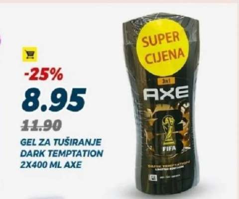 GEL ZA TUŠIRANJE DARK TEMPTATION 2X400 ML AXE