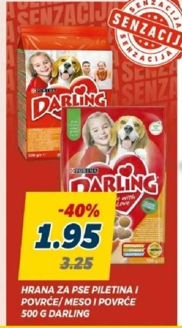 HRANA ZA PSE PILETINA I POVRĆE/ MESO I POVRĆE 500 G DARLING