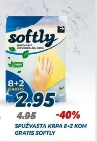 Spužvasta krpa 8+2 kom gratis Softly