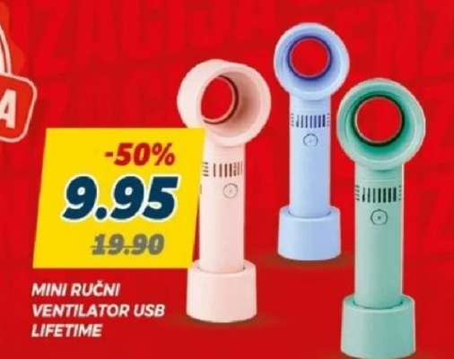 MINI RUČNI VENTILATOR USB LIFETIME