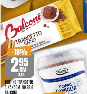 TORTINE TRANCETTO S KAKAOM 10X28 G BALCONI