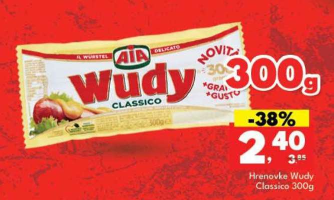 Hrenovke Wudy Classico 300g