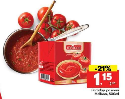 Paradajz pasirani Mellona, 500ml
