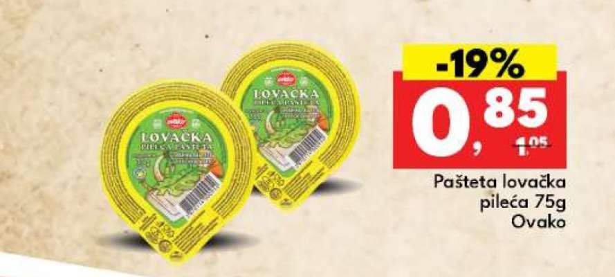 Pašteta lovačka pileća 75g Ovako