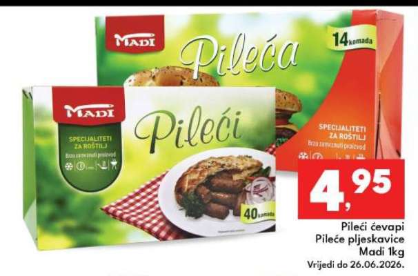 Pileći ćevapi Pileće pljeskavice Madi 1kg