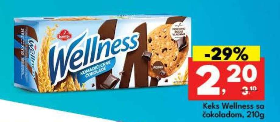 Keks Wellness sa čokoladom, 210g