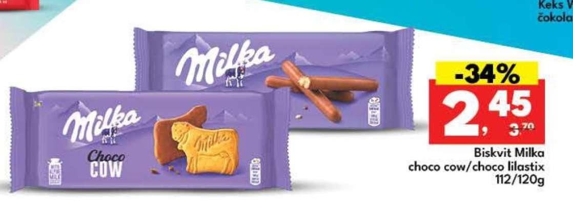 Biskvit Milka choco cow/choco iliastix
