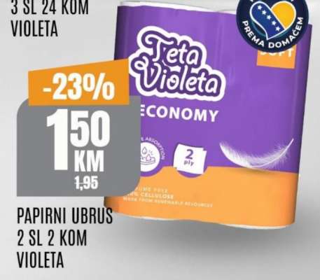Papirni ubrus 2 sl 2 kom Violeta