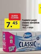 Toaletni papir classic sensitive
