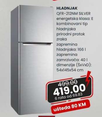 HLADNJAK QFR-212NM SILVER