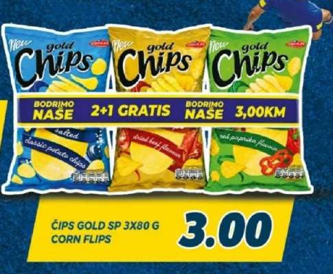 ČIPS GOLD SP 3X80 G