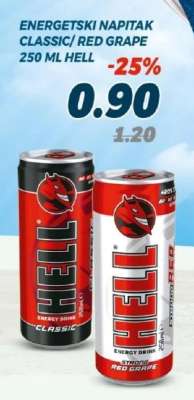 ENERGETSKI NAPITAK CLASSIC/RED GRAPE 250 ML HELL