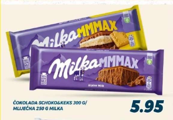 Čokolada Schoko&Keks 300 g / Mlijecna 250 g Milka