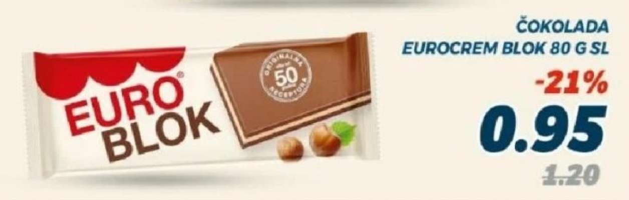 Čokolada Eurocrem blok 80 g SL