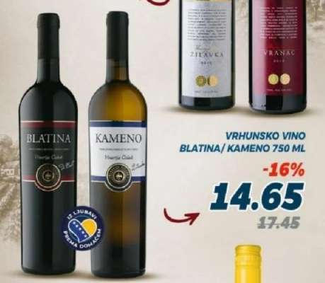 VRHUNSKO VINO BLATINA/KAMENO 750 ML