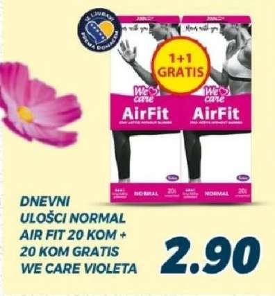 DNEVNI ULOŠCI NORMAL AIR FIT 20 KOM + 20 KOM GRATIS WE CARE VIOLETA