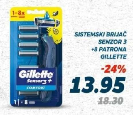 SISTEMSKI BRIJAČ SENZOR 3 +8 PATRONA GILLETTE