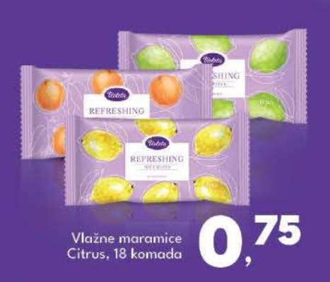 Violeta REFRESHING Vlažne maramice Citrus