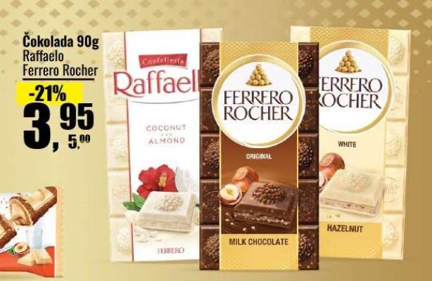 Čokolada 90g Raffaelo Ferrero Rocher