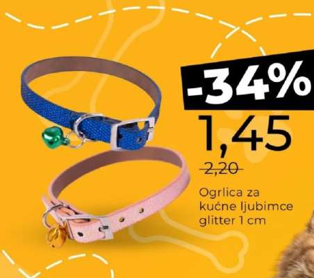 Ogrlica za kućne ljubimce glitter 1 cm