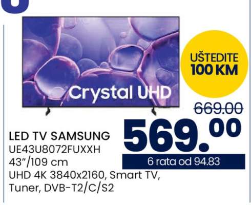 LED TV SAMSUNG UE43U8072FUXXH