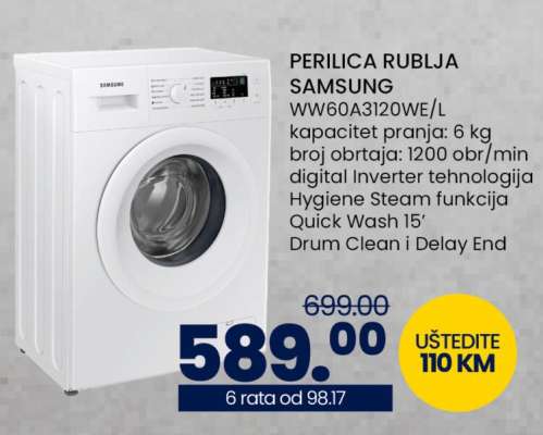 PERILICA RUBLJA SAMSUNG WW60A3120WE/L