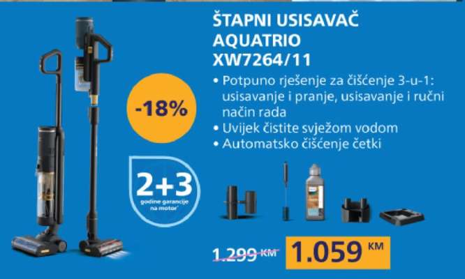 ŠTAPNI USISAVAČ AQUATRIO XW7264/11