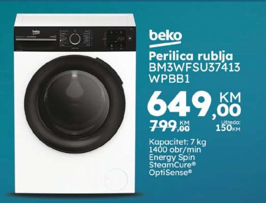 Beko Perilica rublja BM3WFSU37413 WPBB1
