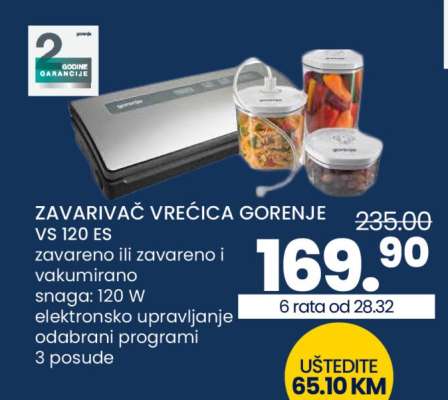 ZAVARIVAČ VREĆICA GORENJE VS 120 ES
