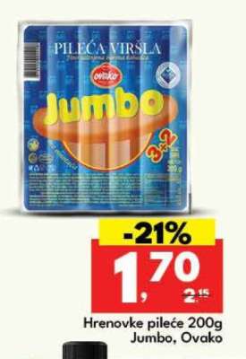 Hrenovke pileće 200g Jumbo, Ovako