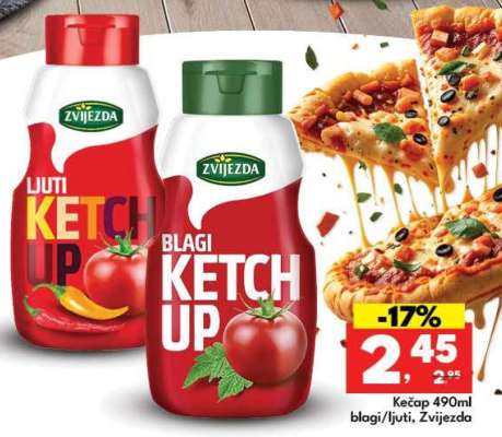 Kečap 490ml blagi, ljuti Zvijezda